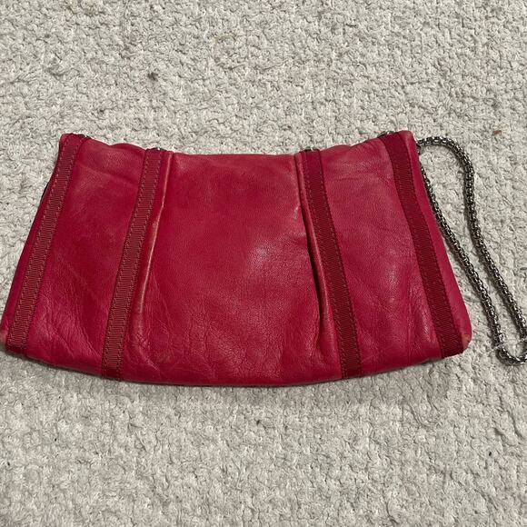 Henri Bendel Pebbled Leather Studded Wristlet Red - Picture 2 of 10